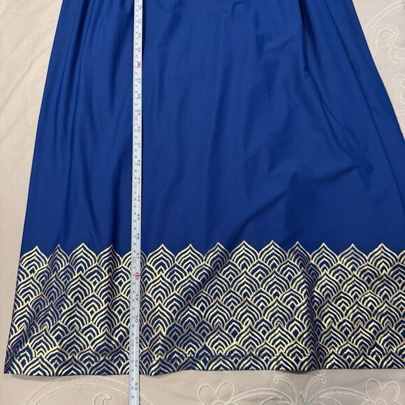 Cabana Life Blue Flutter Sleeve Maxi Dress Large Boho Resort Cover Up UPF 50+ - Picture 11 of 11